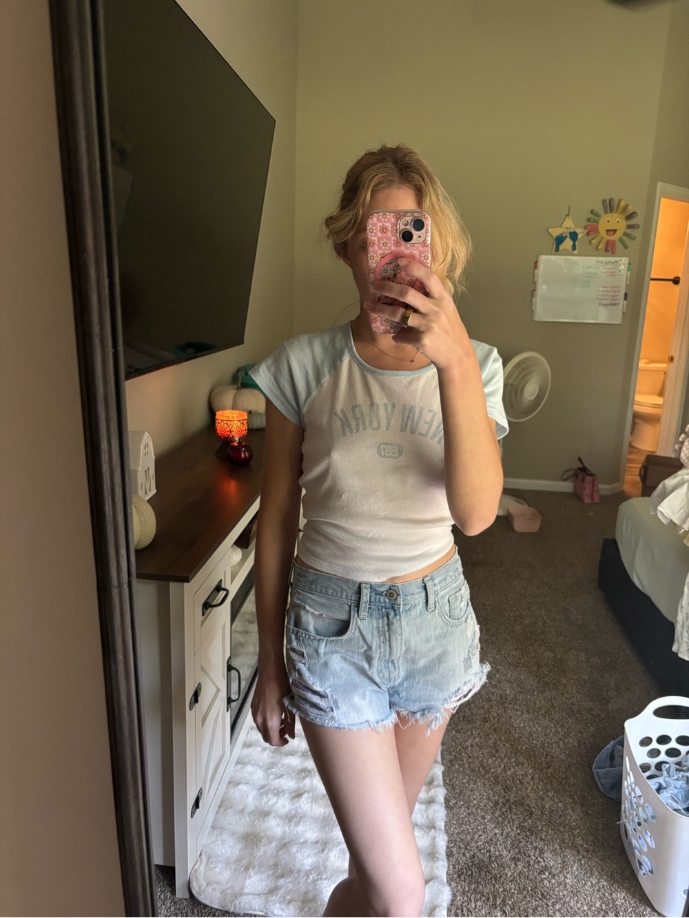 Light blue hollister jean shorts